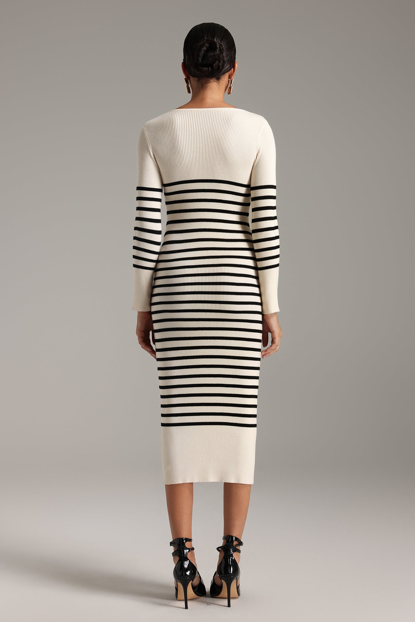 Nellie V Neck Stripe Midi Dress