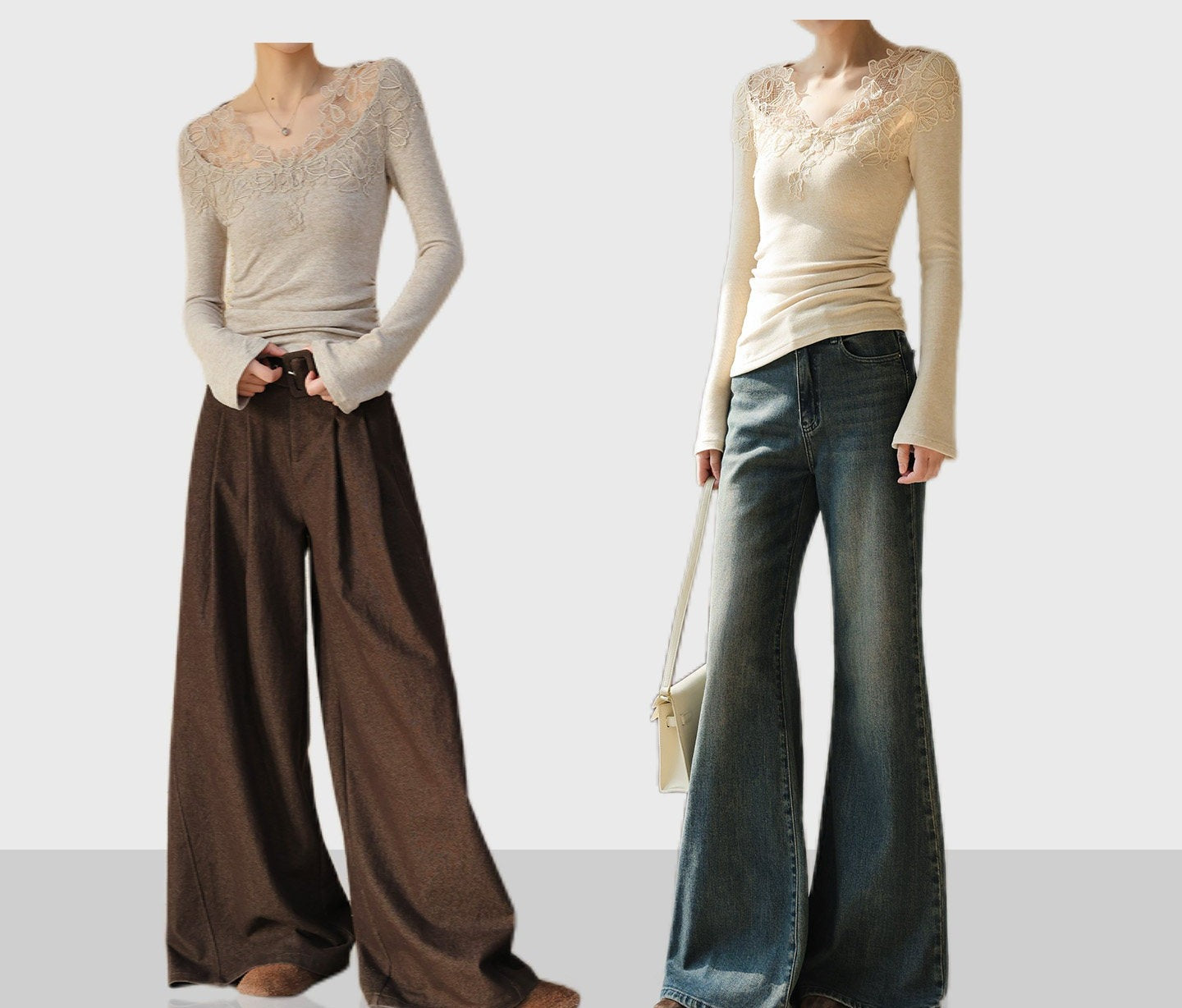 Lace Panel Knitted Top - Elegant and Lightweight