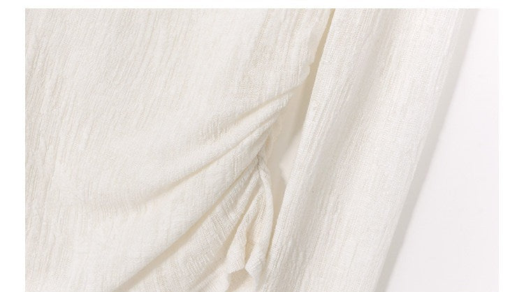 Viscose Long Sleeve T-Shirt with French Collar