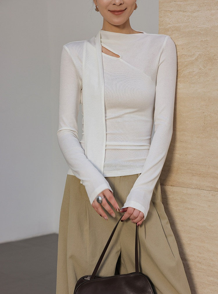 Soft Cotton T-Shirt with Cut-Out Design