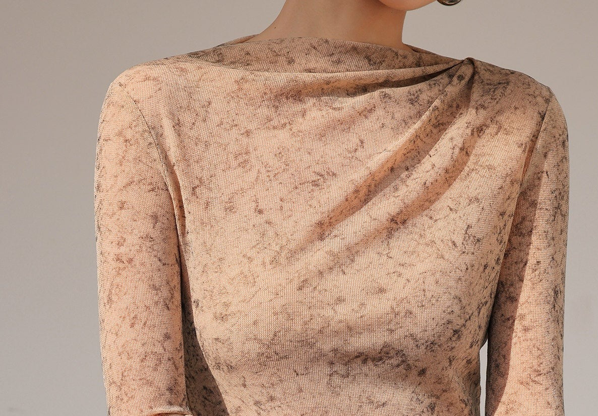 Viscose Top - Vintage Ink Pattern Design