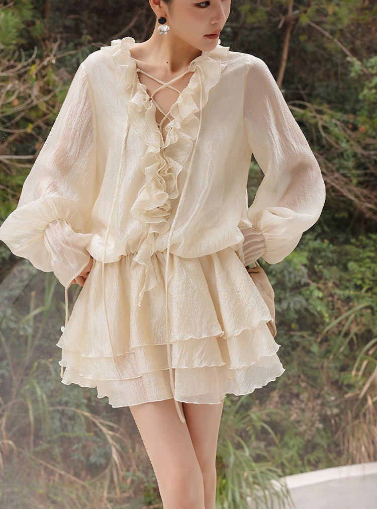 Chiffon Dress with Ruffle Detail