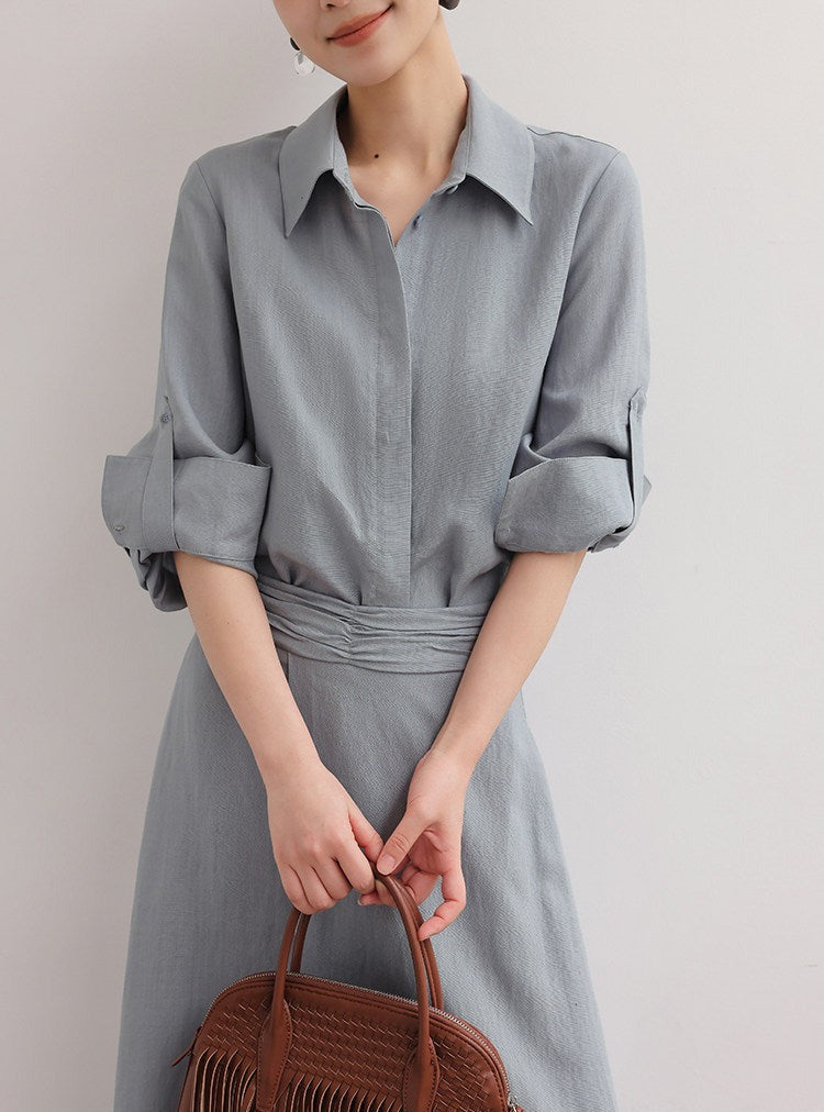 Viscose Two-Piece Set - Relaxed Shirt and Skirt