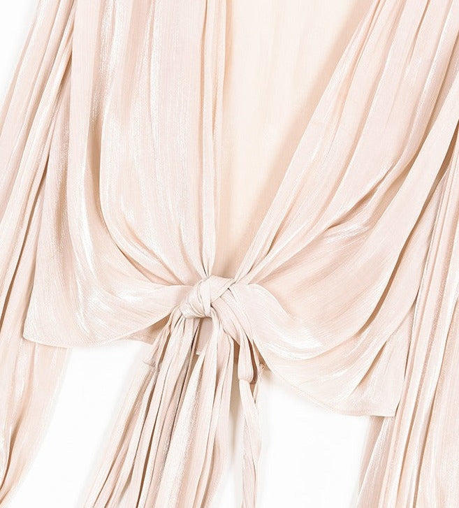 Champagne 2-Piece Set - Long Sleeve Top and Skirt