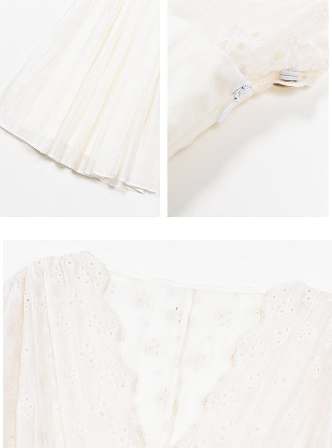 Tencel Lace Dress - Hollow-Out Design