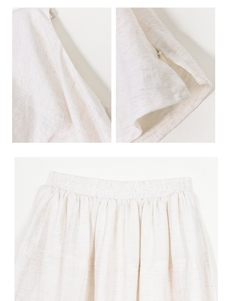 Linen Two-Piece Set - Sleeveless Top and Long Skirt