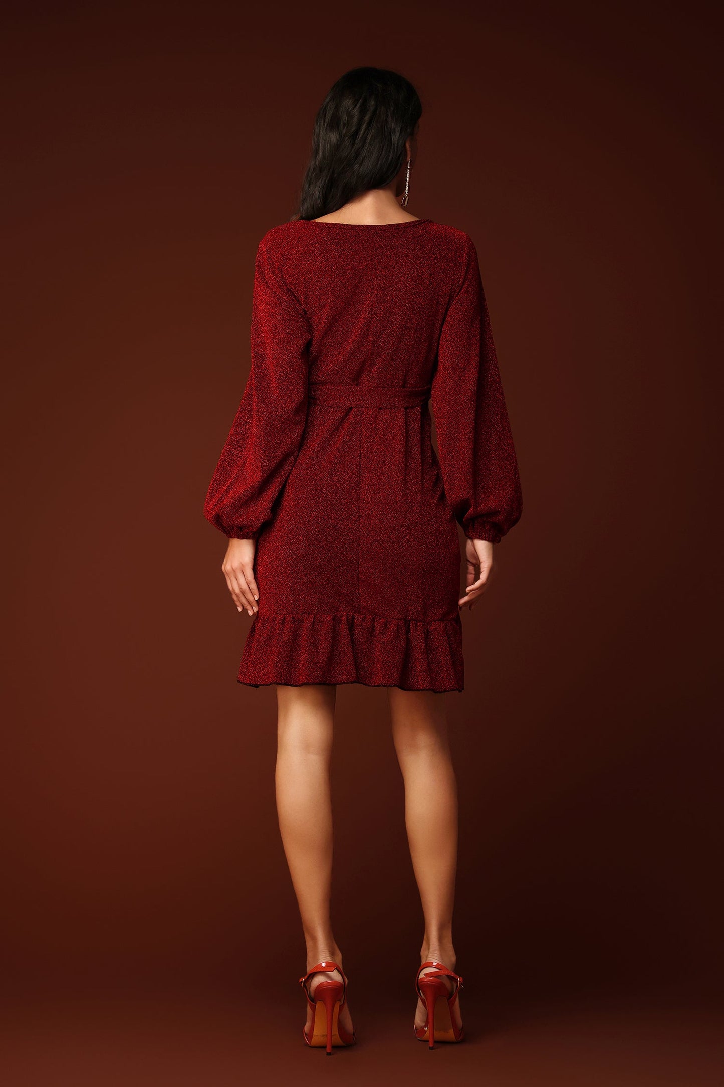 Joy V-neck Long Sleeves Maxi Dress