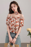 Floral Puff Sleeve Layered Top