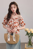 Floral Puff Sleeve Layered Top