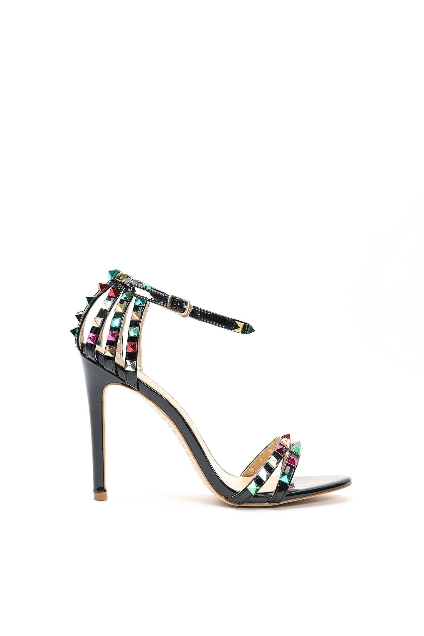 Fresco Rivet Buckle Stiletto Sandals