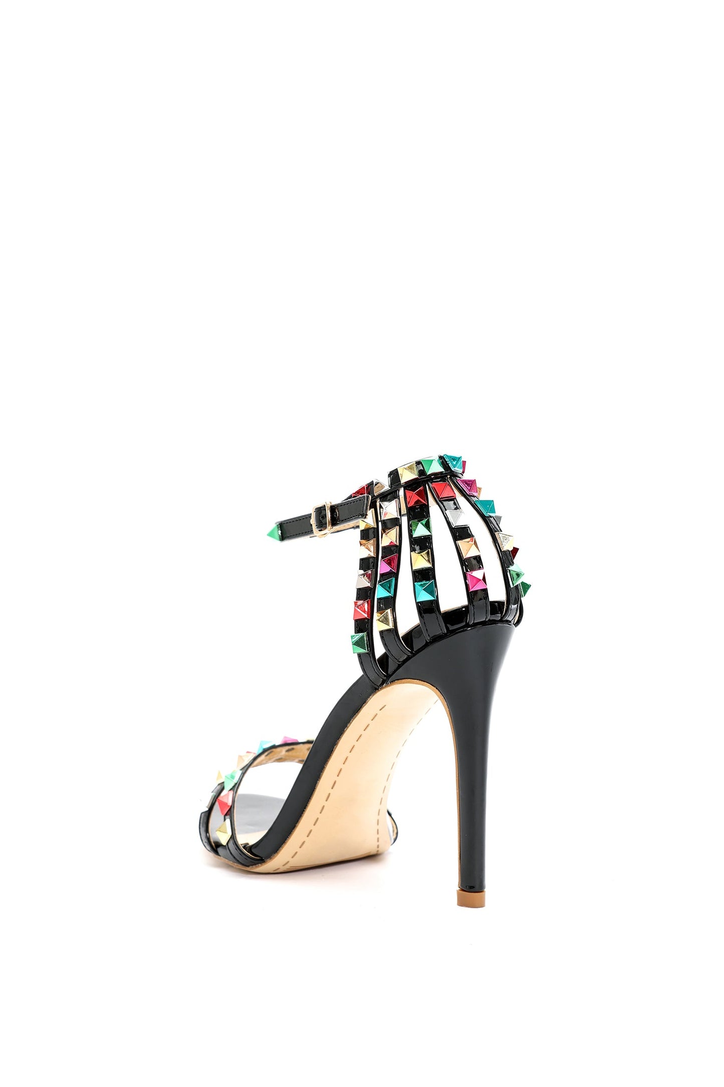 Fresco Rivet Buckle Stiletto Sandals