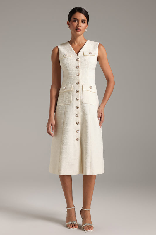 Kyler Diamond Button Midi Dress
