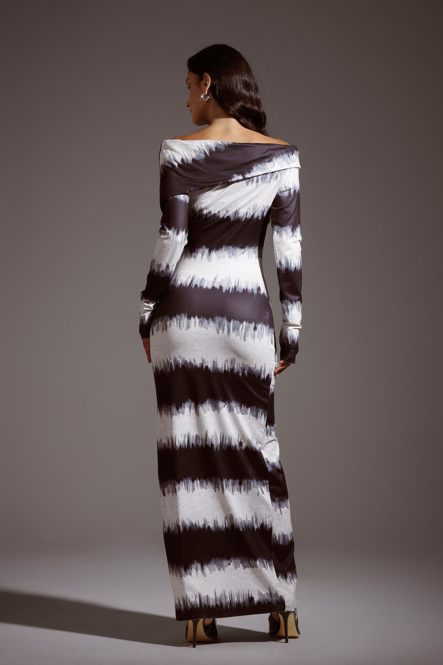 Sefa Stripe Long Sleeves Maxi Dress