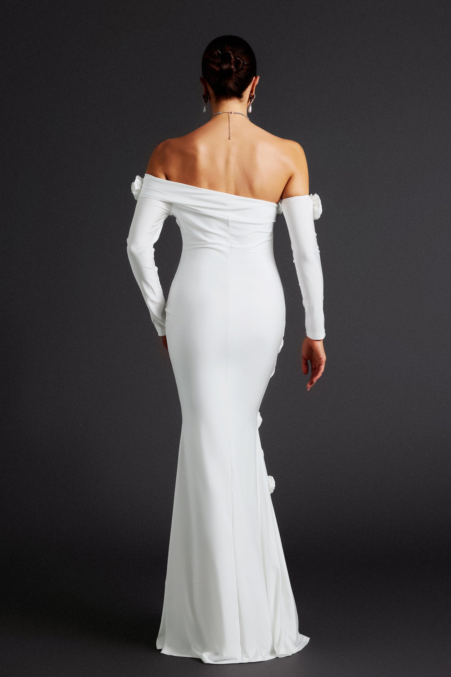 Nerlii Flower Off Shoulder Maxi Dress