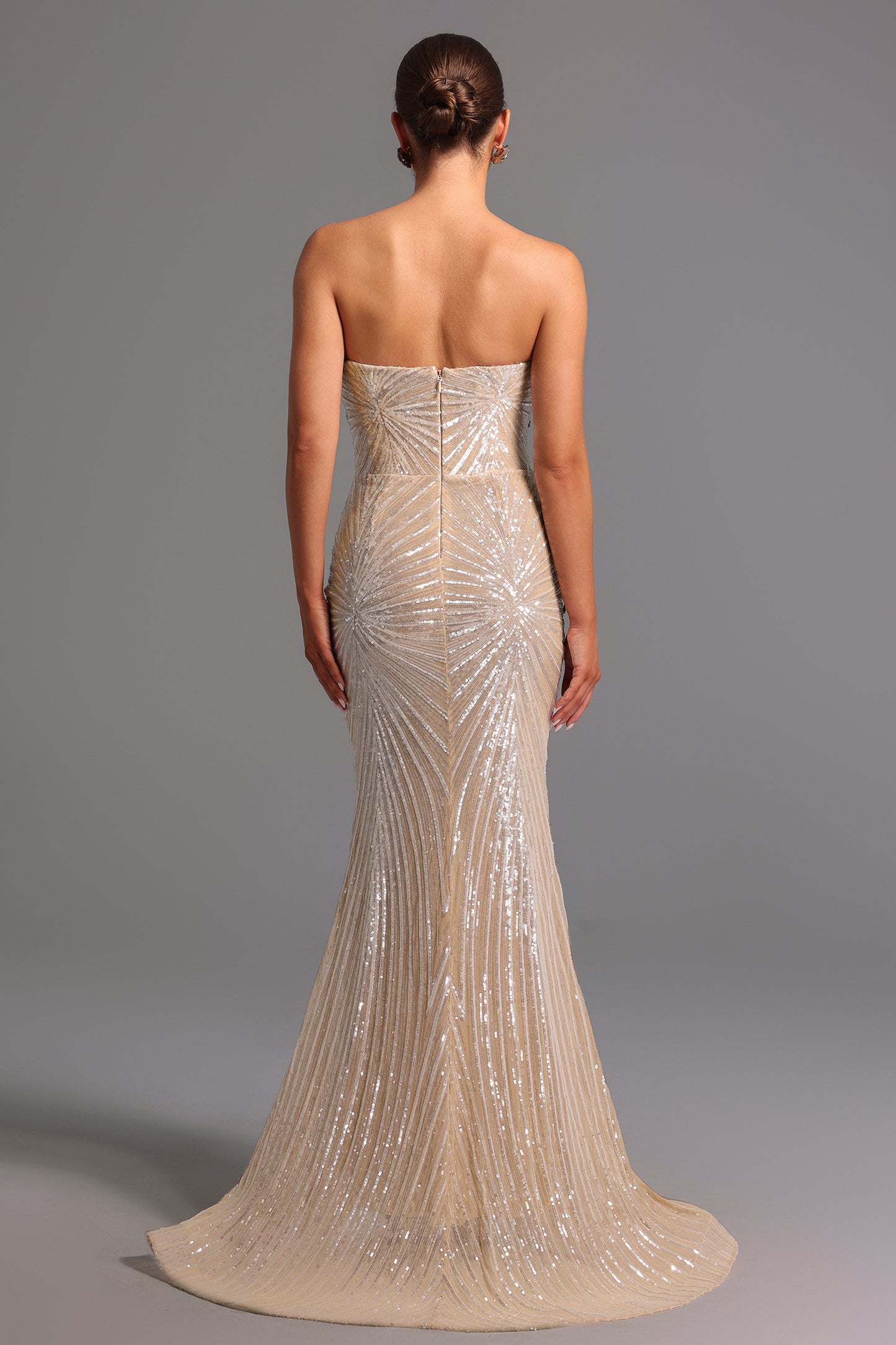 Kori Strapless Diamond Sequins Maxi Dress