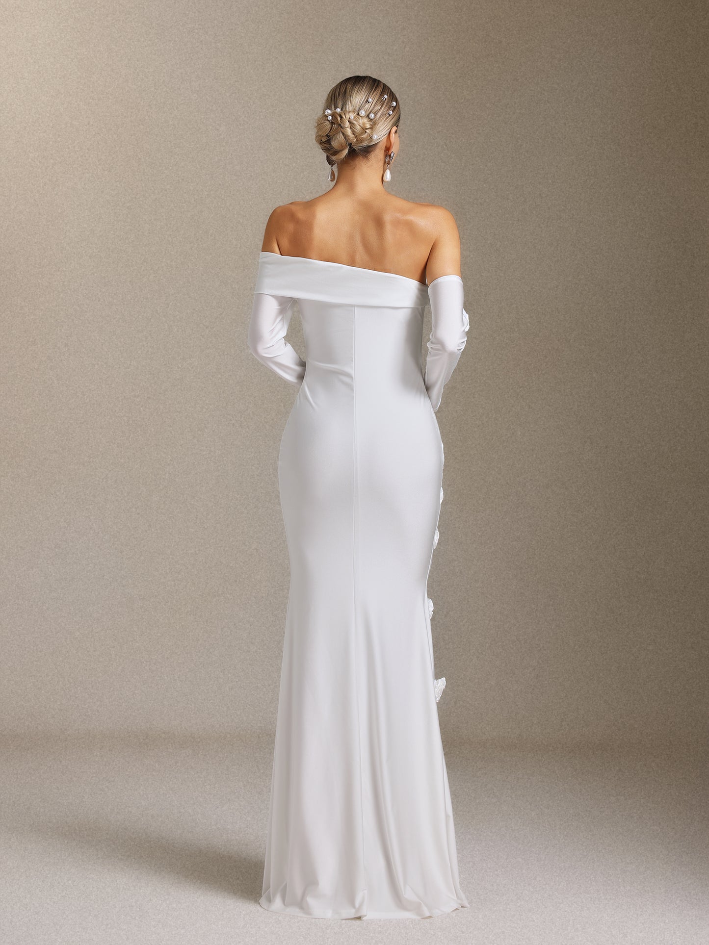 Nerlii Flower Off Shoulder Maxi Dress