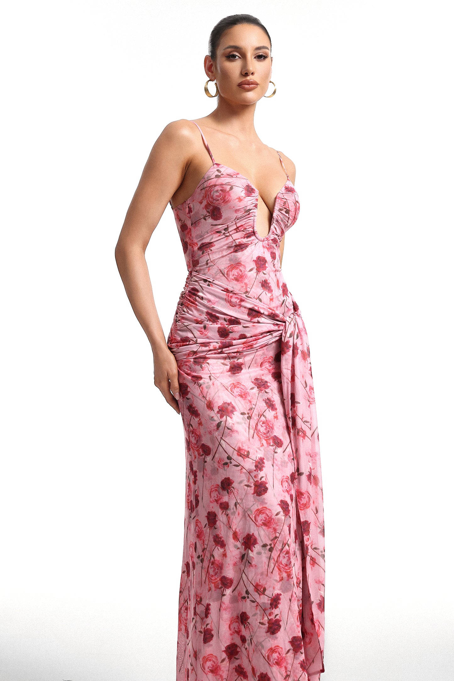 Moto Pink Floral Print Cami Maxi Dress