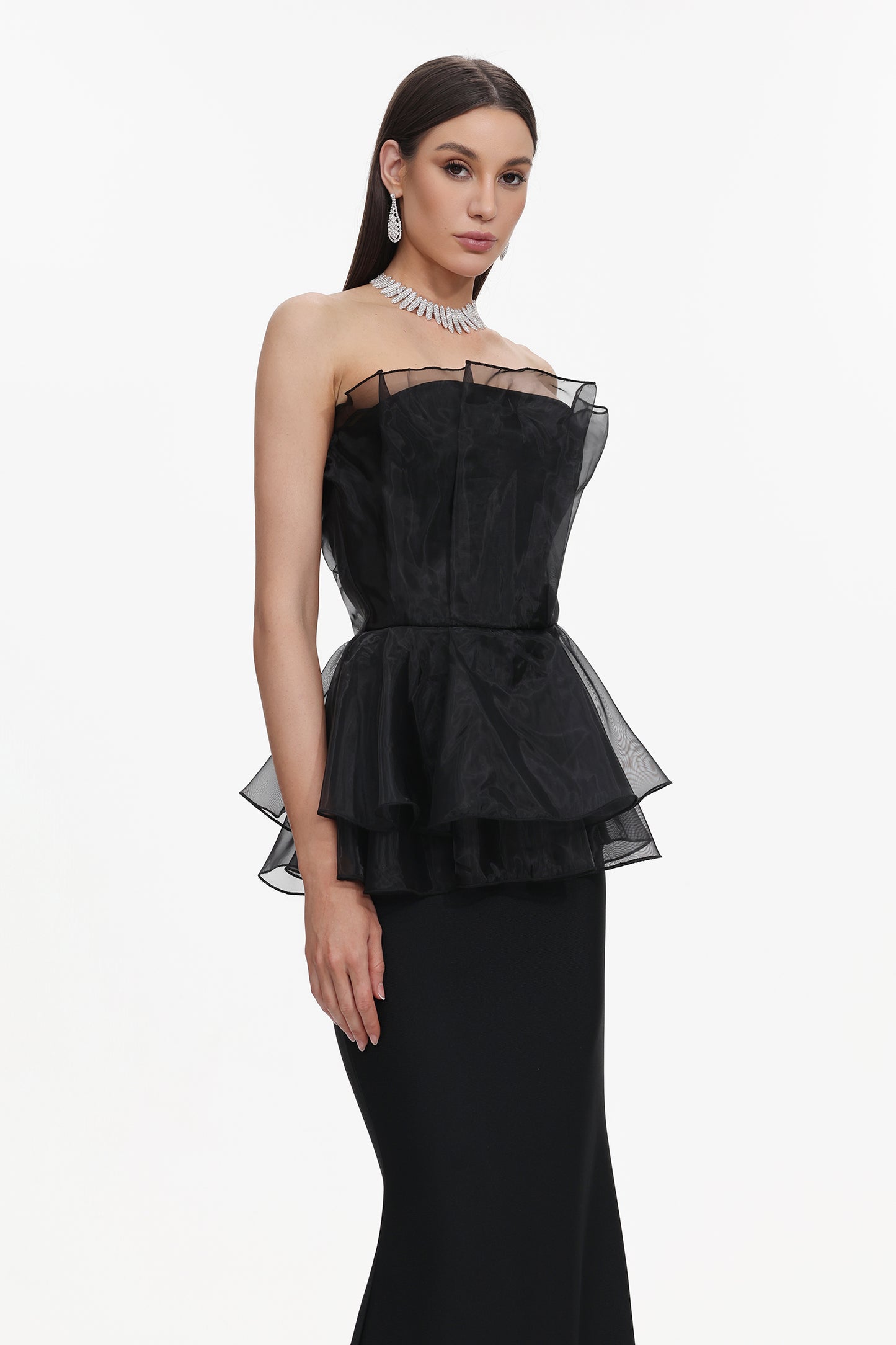 Oria Sleeveless Fishtail Bandage Maxi Dress