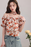 Floral Puff Sleeve Layered Top