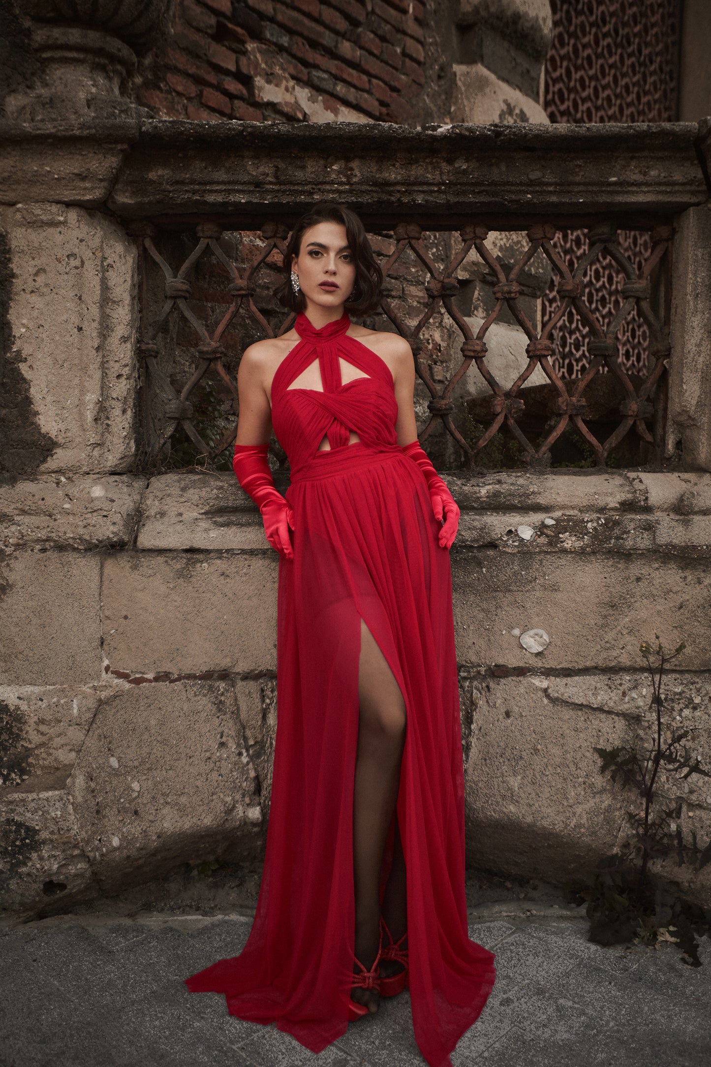 Tesare Halter Sleeveless Hollow Out Maxi Dress