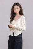 Cream Ruched Polka Dot Top