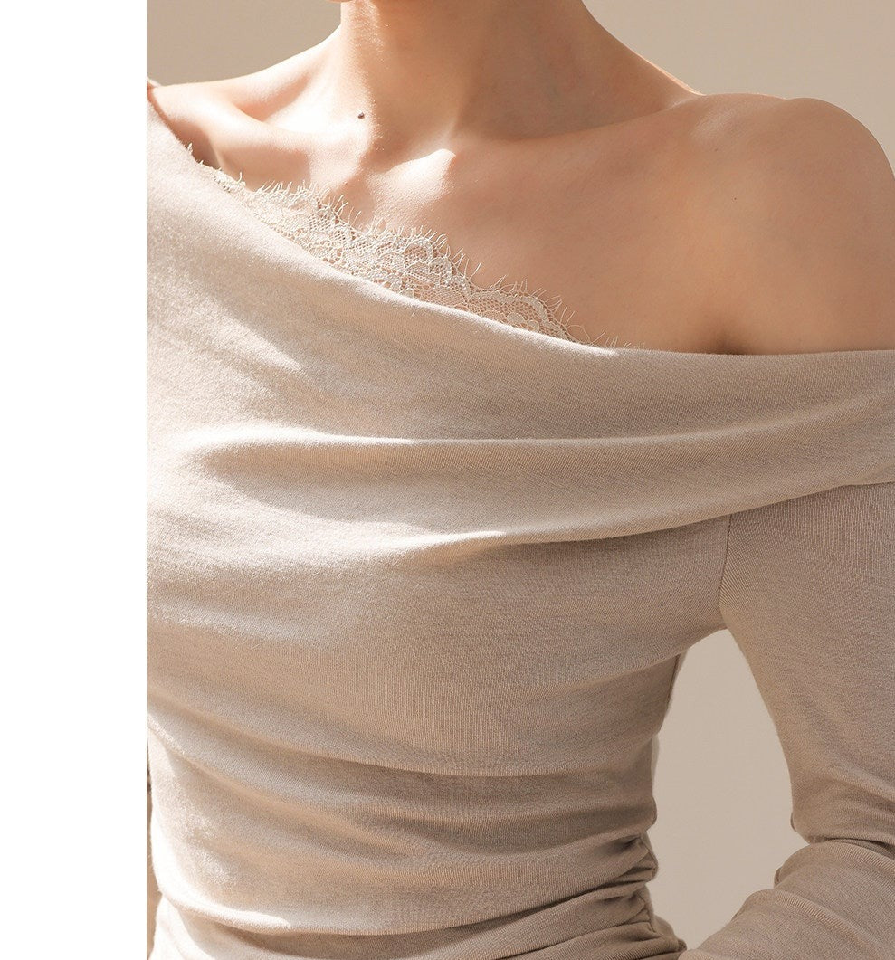 Lace Patchwork Long Sleeve T-Shirt