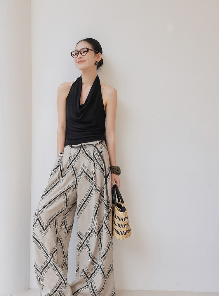 Knitted Camisole with Halter Neckline