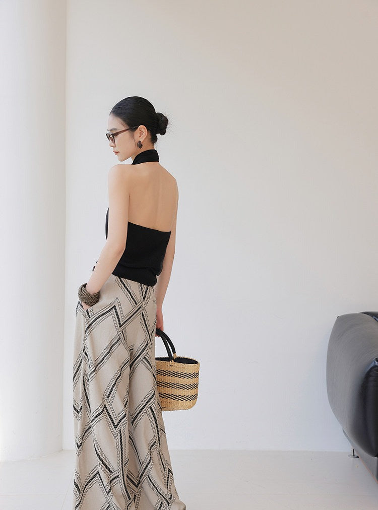 Knitted Camisole with Halter Neckline