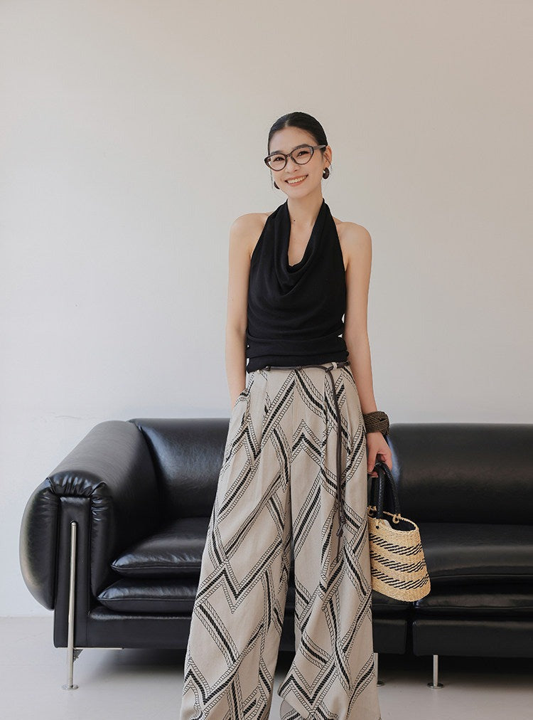 Knitted Camisole with Halter Neckline