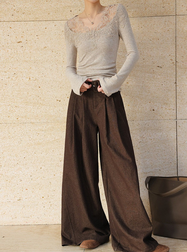 Lace Panel Knitted Top - Elegant and Lightweight