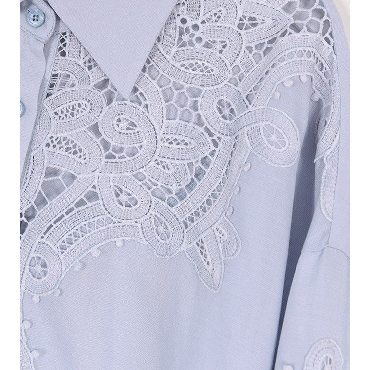 Hollow-Out Viscose Top and Shorts Set