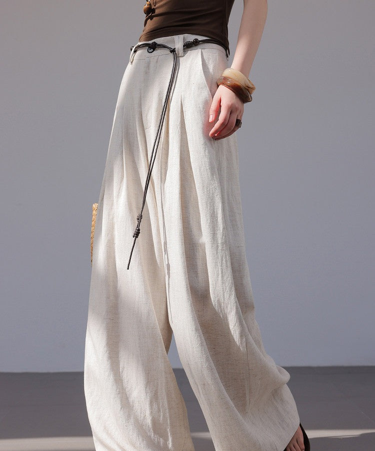 Linen Wide-Leg Pants - Relaxed Fit