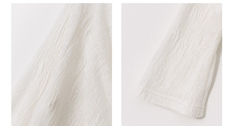 Viscose Long Sleeve T-Shirt with French Collar