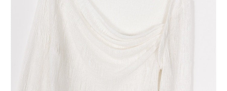 Viscose Long Sleeve T-Shirt with French Collar