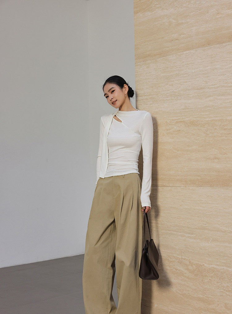 Soft Cotton T-Shirt with Cut-Out Design