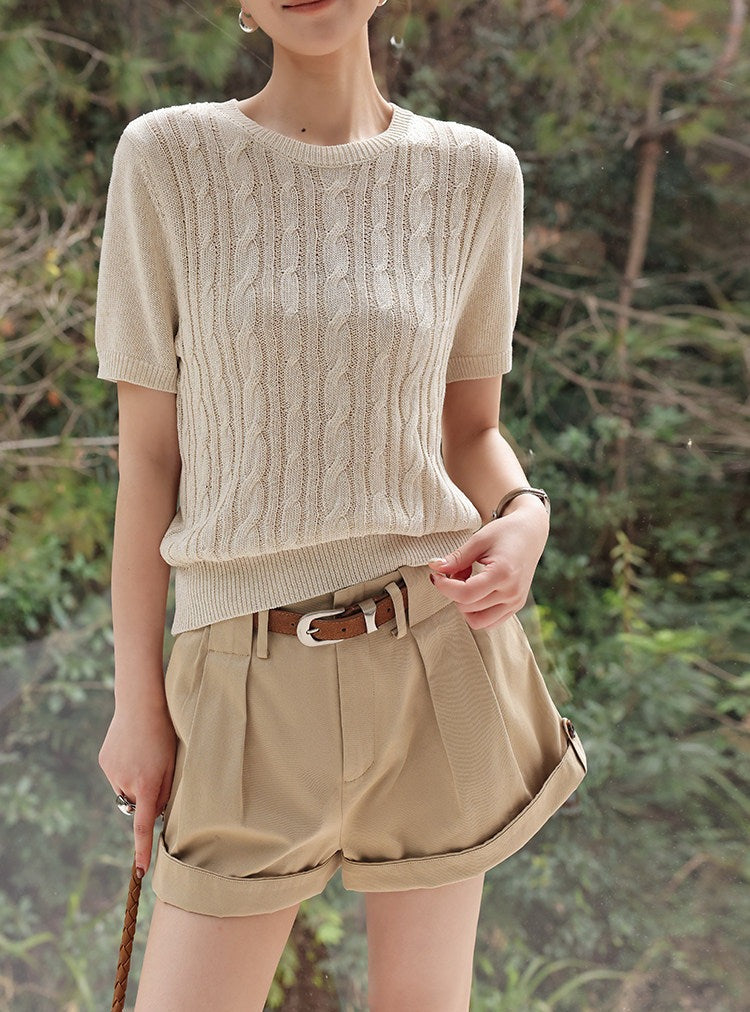 Knitted Top with Textured Design