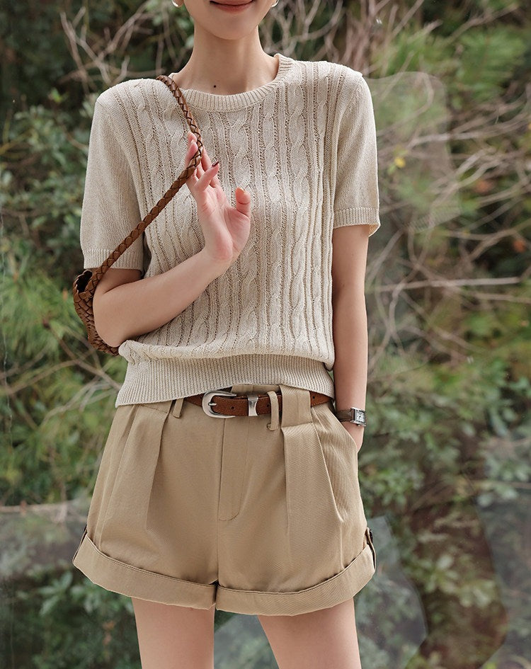 Knitted Top with Textured Design