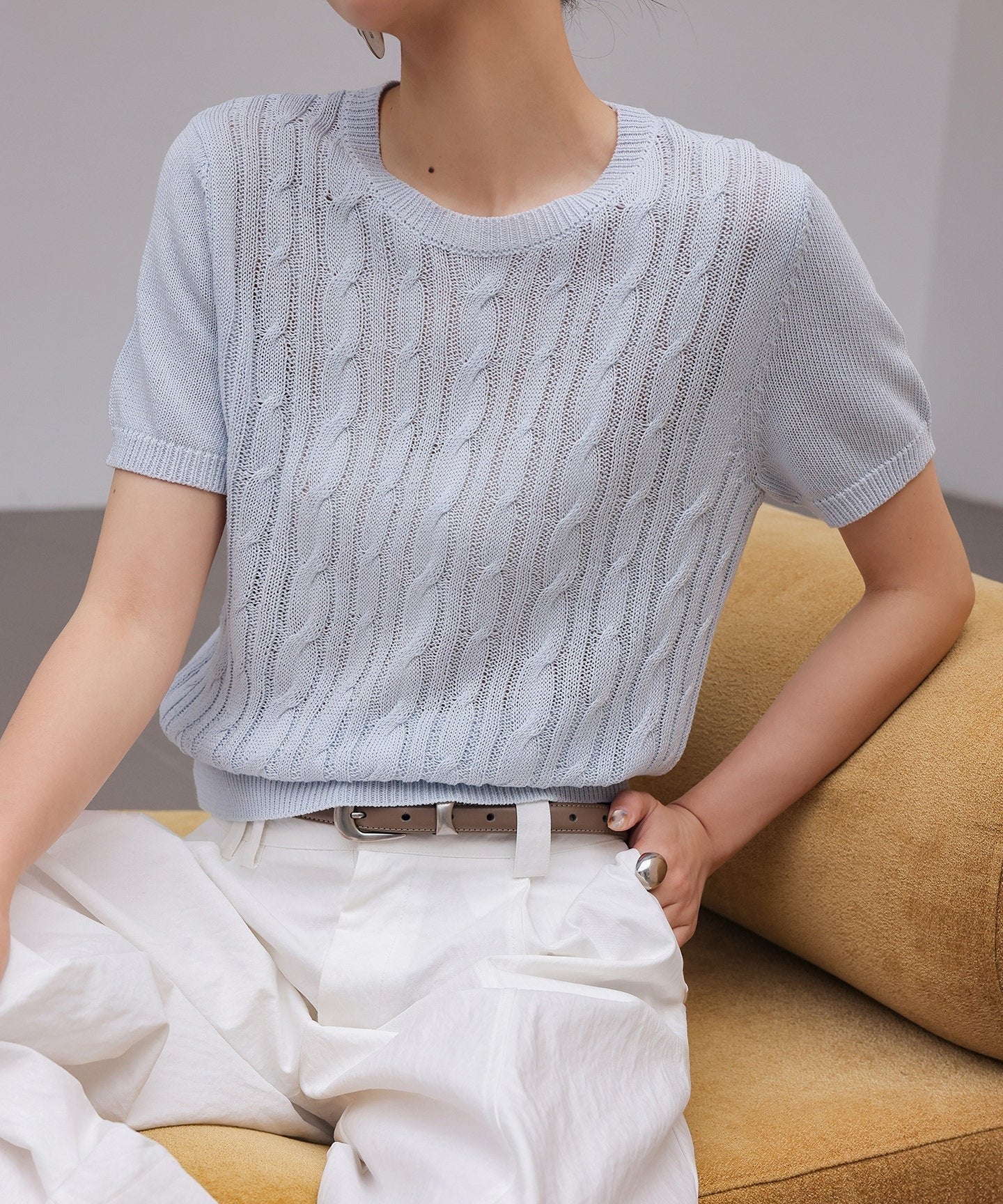 Knitted Top with Textured Design
