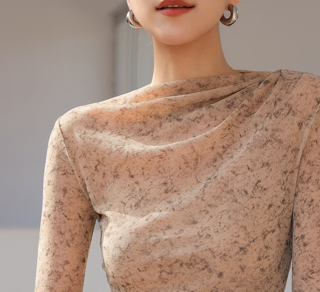 Viscose Top - Vintage Ink Pattern Design