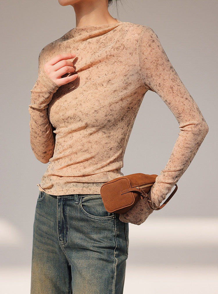 Viscose Top - Vintage Ink Pattern Design