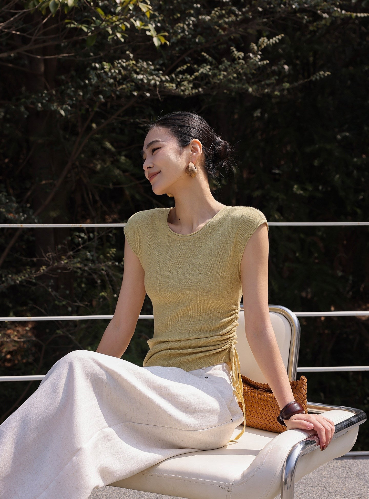 Viscose Top - Relaxed Fit with Pleated Design
