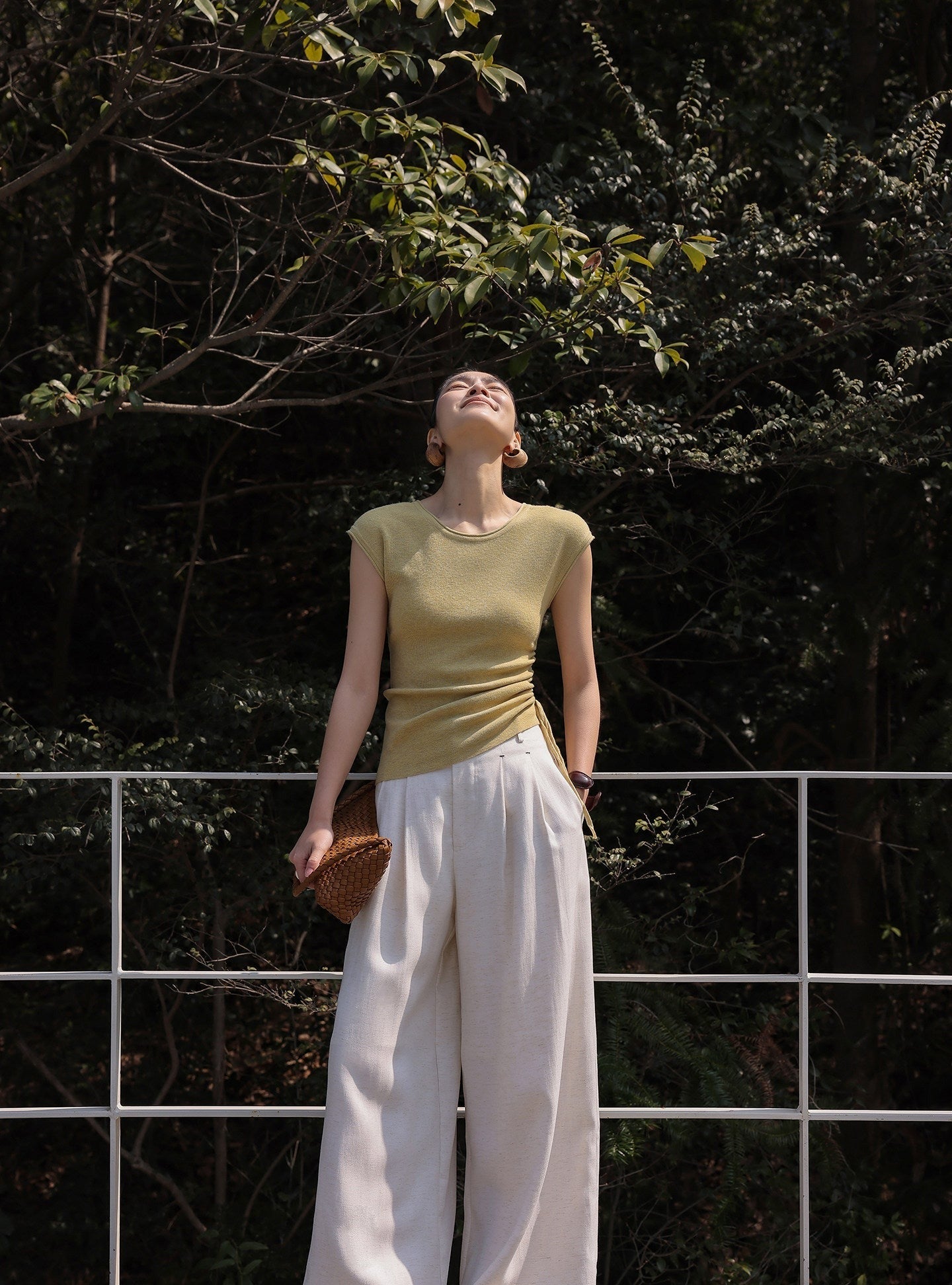 Viscose Top - Relaxed Fit with Pleated Design