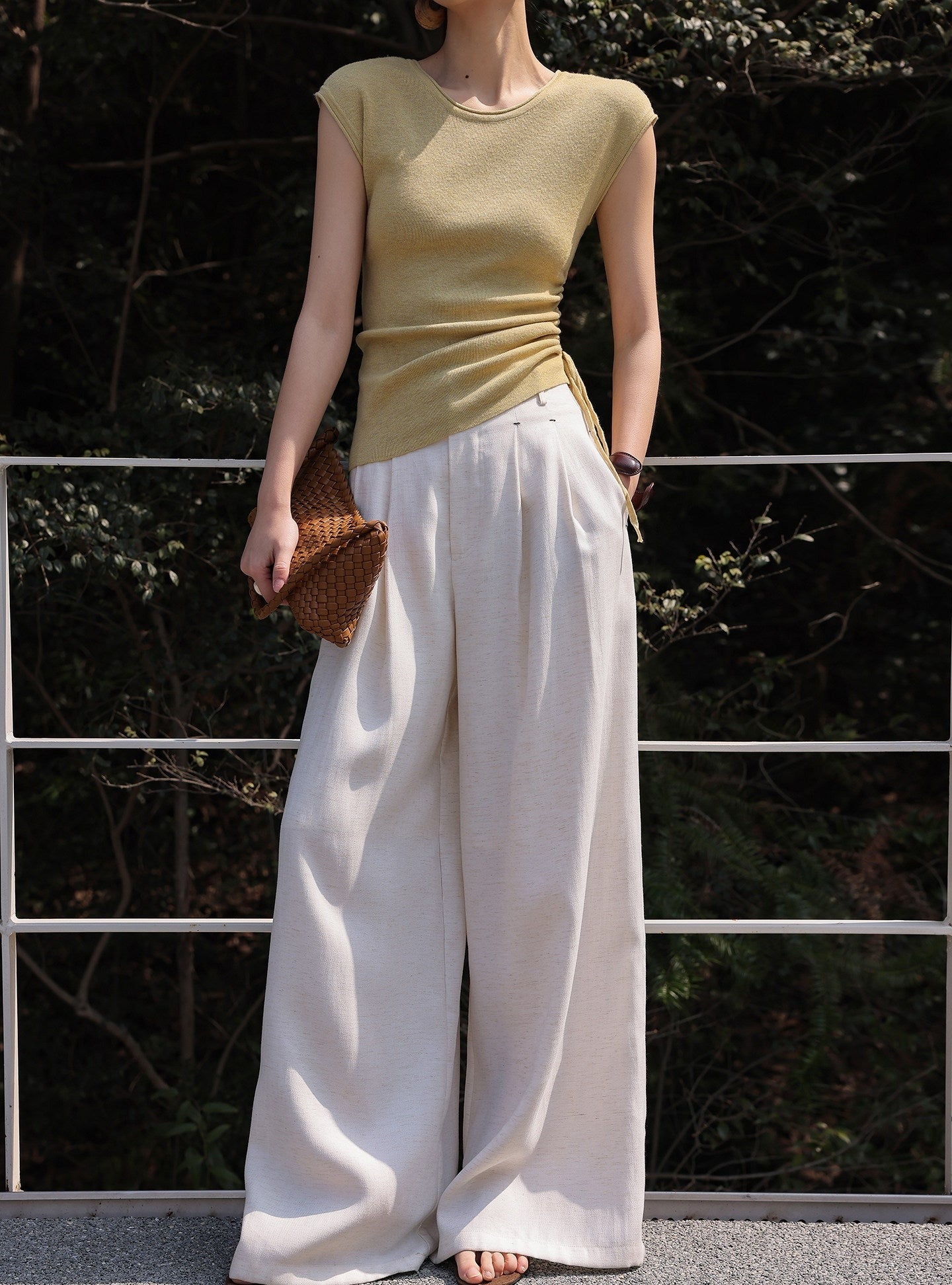 Viscose Top - Relaxed Fit with Pleated Design