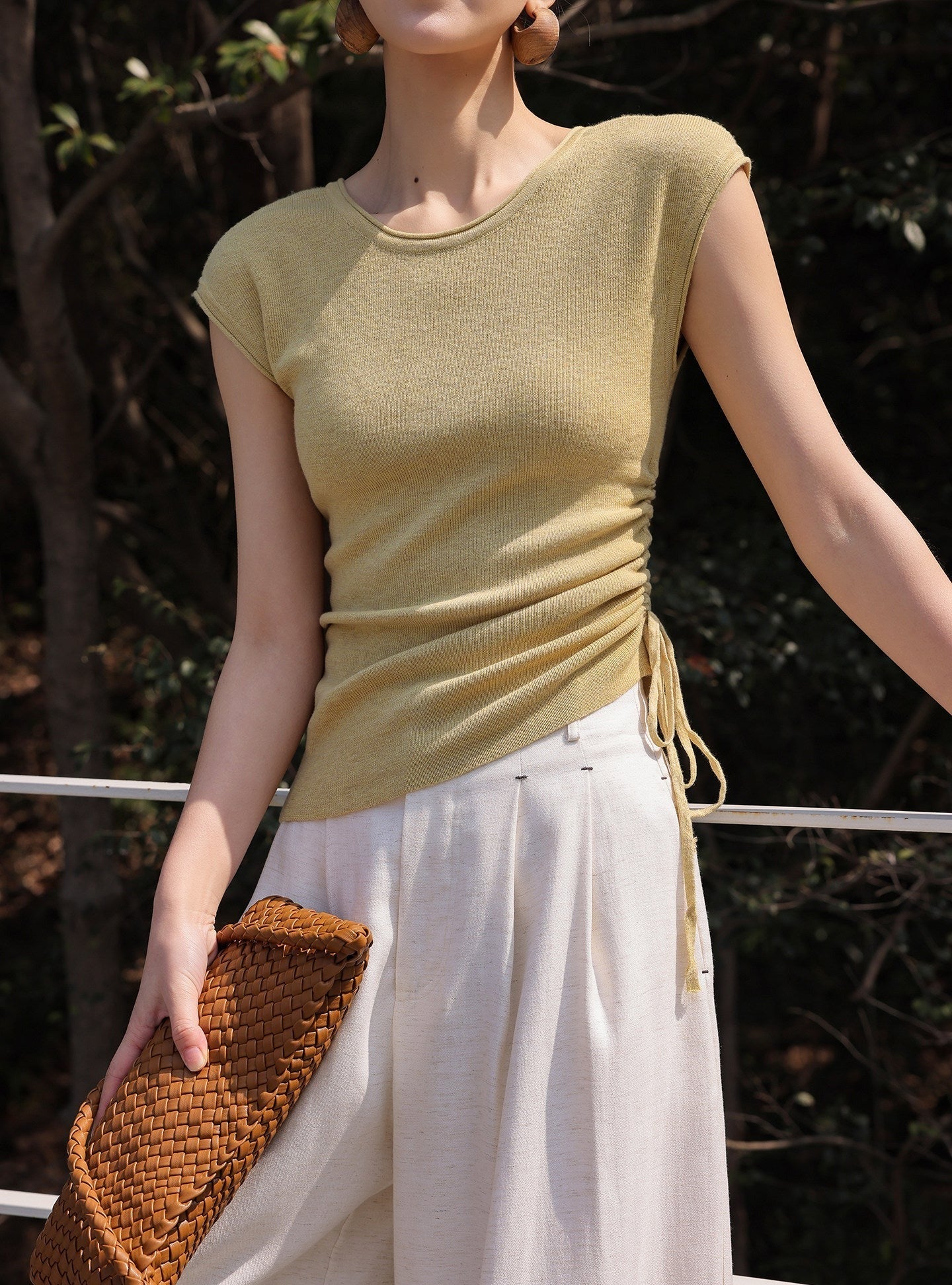 Viscose Top - Relaxed Fit with Pleated Design