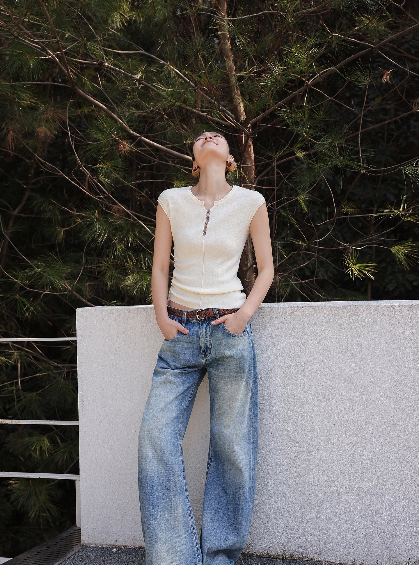 Viscose Top - Relaxed Fit with Pleated Design