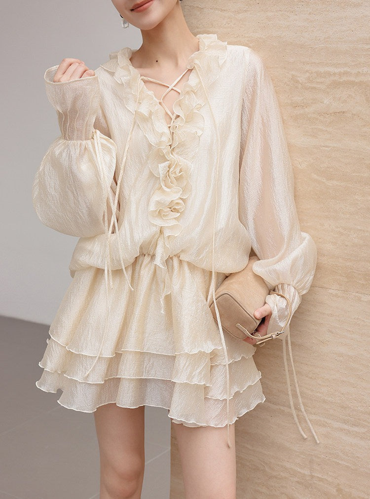 Chiffon Dress with Ruffle Detail