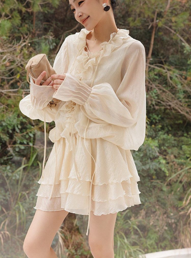 Chiffon Dress with Ruffle Detail