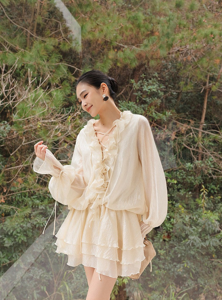 Chiffon Dress with Ruffle Detail