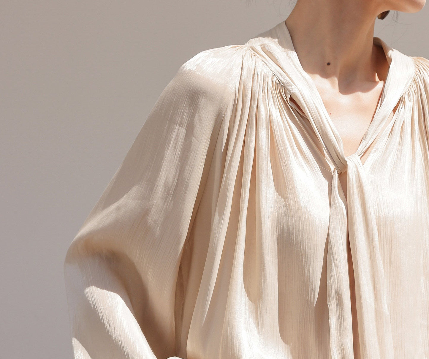 Champagne Viscose Set - Ruffled Top and Skirt
