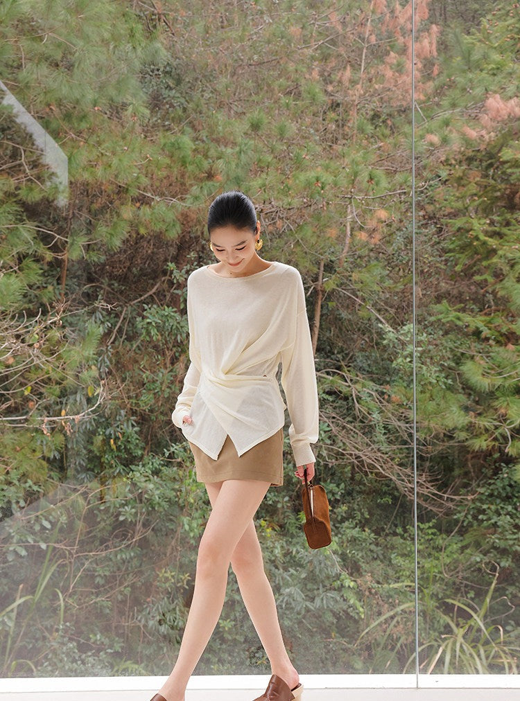 Knitted Top with Cross Design